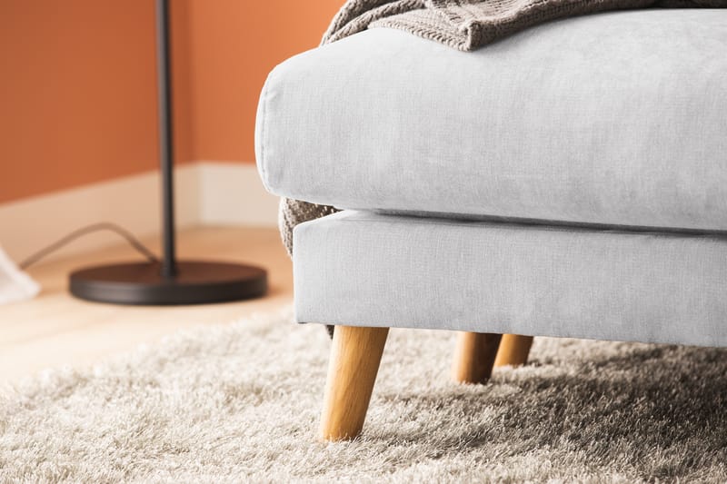 Trend Lyx 4-seters Høyrevendt U-formet Sofa med Divan og Sjeselong i Stoff - Lys grå - Møbler - Sofaer - U-sofa