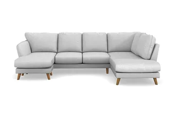 Trend Lyx 4-seters Høyrevendt U-formet Sofa med Divan og Sjeselong i Stoff
