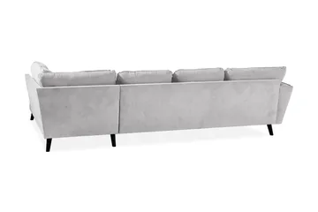 Trend Lyx 4-seters Høyrevendt U-formet Sofa med Divan og Sjeselong i Stoff - Lys grå - Møbler - Sofaer - U-sofa