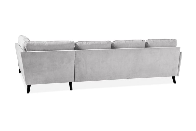 Trend Lyx 4-seters Høyrevendt U-formet Sofa med Divan og Sjeselong i Stoff - Lys grå - Møbler - Sofaer - U-sofa