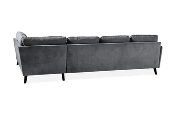 Trend Lyx 4-seters Høyrevendt U-formet Sofa med Divan og Sjeselong i Stoff - Mørk grå - Møbler - Sofaer - U-sofa