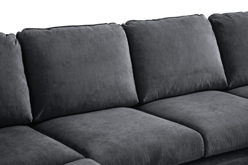 Trend Lyx 4-seters Høyrevendt U-formet Sofa med Divan og Sjeselong i Stoff - Mørk grå - Møbler - Sofaer - U-sofa