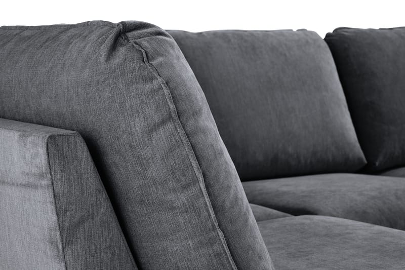 Trend Lyx 4-seters Høyrevendt U-formet Sofa med Divan og Sjeselong i Stoff - Mørk grå - Møbler - Sofaer - U-sofa