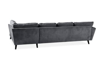 Trend Lyx 4-seters Høyrevendt U-formet Sofa med Divan og Sjeselong i Stoff - Mørk grå - Møbler - Sofaer - U-sofa