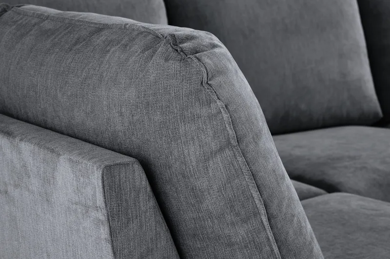 Trend Lyx 4-seters Høyrevendt U-formet Sofa med Divan og Sjeselong i Stoff - Mørk grå - Møbler - Sofaer - U-sofa