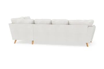 Trend Lyx 4-seters Venstrevendt U-formet Sofa med Divan og Sjeselong i Bouclé - Hvit - Møbler - Sofaer - U-sofa