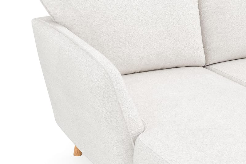 Trend Lyx 4-seters Venstrevendt U-formet Sofa med Divan og Sjeselong i Bouclé - Hvit - Møbler - Sofaer - U-sofa