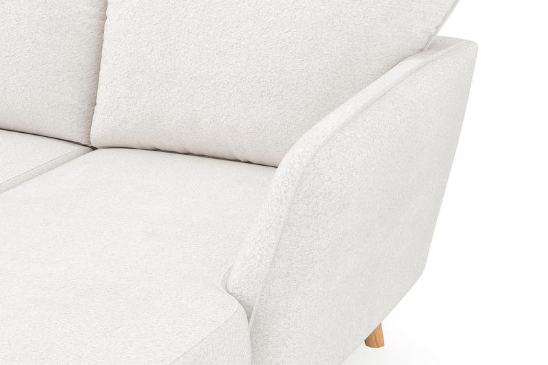 Trend Lyx 4-seters Venstrevendt U-formet Sofa med Divan og Sjeselong i Bouclé - Hvit - Møbler - Sofaer - U-sofa