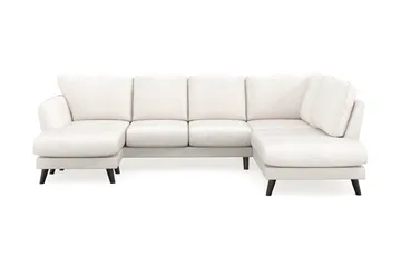 Trend Lyx 4-seters Venstrevendt U-formet Sofa med Divan og Sjeselong i Bouclé - Hvit - Møbler - Sofaer - U-sofa