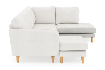 Trend Lyx 4-seters Venstrevendt U-formet Sofa med Divan og Sjeselong i Bouclé - Hvit - Møbler - Sofaer - U-sofa