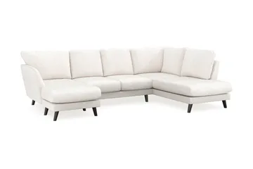 Trend Lyx 4-seters Venstrevendt U-formet Sofa med Divan og Sjeselong i Bouclé - Hvit - Møbler - Sofaer - U-sofa