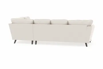 Trend Lyx 4-seters Venstrevendt U-formet Sofa med Divan og Sjeselong i Fløyel - Kremhvit - Møbler - Sofaer - U-sofa