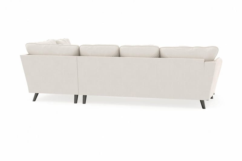 Trend Lyx 4-seters Venstrevendt U-formet Sofa med Divan og Sjeselong i Fløyel - Kremhvit - Møbler - Sofaer - U-sofa