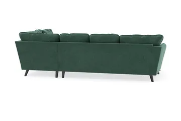 Trend Lyx 4-seters Venstrevendt U-formet Sofa med Divan og Sjeselong i Fløyel - Mørkegrønn - Møbler - Sofaer - U-sofa