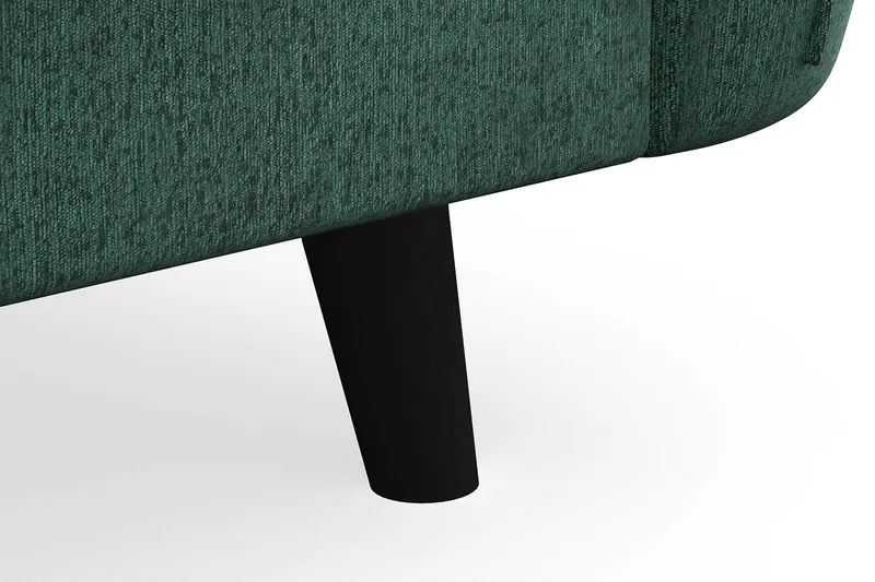 Trend Lyx 4-seters Venstrevendt U-formet Sofa med Divan og Sjeselong i Fløyel - Mørkegrønn - Møbler - Sofaer - U-sofa