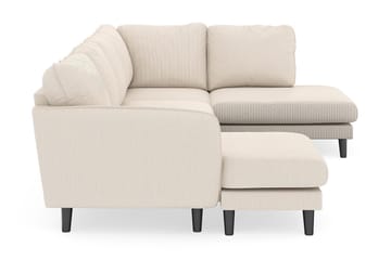 Trend Lyx 4-seters Venstrevendt U-formet Sofa med Divan og Sjeselong i Manchester - Beige - Møbler - Sofaer - U-sofa