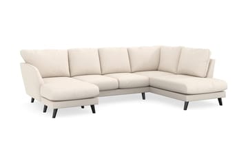 Trend Lyx 4-seters Venstrevendt U-formet Sofa med Divan og Sjeselong i Manchester - Beige - Møbler - Sofaer - U-sofa