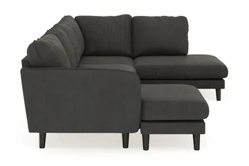 Trend Lyx 4-seters Venstrevendt U-formet Sofa med Divan og Sjeselong i Manchester - Mørk grå - Møbler - Sofaer - U-sofa