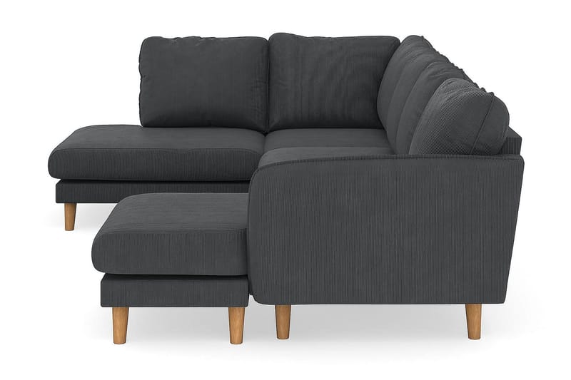 Trend Lyx 4-seters Venstrevendt U-formet Sofa med Divan og Sjeselong i Manchester - Mørk grå - Møbler - Sofaer - U-sofa