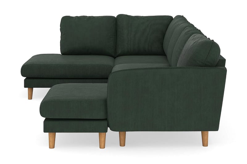 Trend Lyx 4-seters Venstrevendt U-formet Sofa med Divan og Sjeselong i Manchester - Mørkegrønn - Møbler - Sofaer - U-sofa