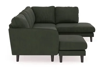 Trend Lyx 4-seters Venstrevendt U-formet Sofa med Divan og Sjeselong i Manchester - Mørkegrønn - Møbler - Sofaer - Sofaer med sjeselong - 4 seters sofa med divan