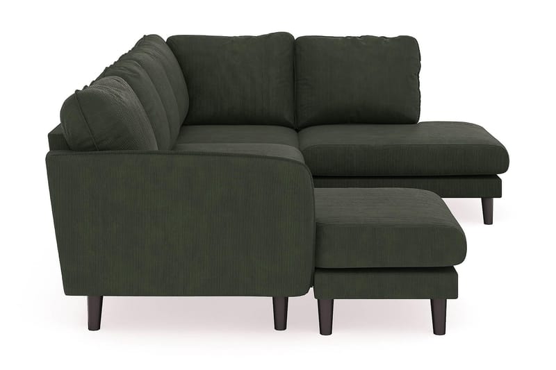 Trend Lyx 4-seters Venstrevendt U-formet Sofa med Divan og Sjeselong i Manchester - Mørkegrønn - Møbler - Sofaer - Sofaer med sjeselong - 4 seters sofa med divan