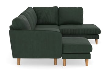 Trend Lyx 4-seters Venstrevendt U-formet Sofa med Divan og Sjeselong i Manchester - Mørkegrønn - Møbler - Sofaer - U-sofa