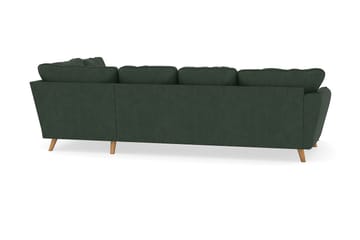 Trend Lyx 4-seters Venstrevendt U-formet Sofa med Divan og Sjeselong i Manchester - Mørkegrønn - Møbler - Sofaer - U-sofa
