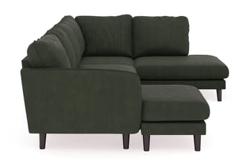 Trend Lyx 4-seters Venstrevendt U-formet Sofa med Divan og Sjeselong i Manchester - Mørkegrønn - Møbler - Sofaer - U-sofa