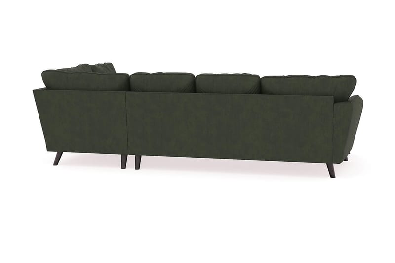 Trend Lyx 4-seters Venstrevendt U-formet Sofa med Divan og Sjeselong i Manchester - Mørkegrønn - Møbler - Sofaer - U-sofa