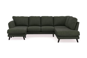 Trend Lyx 4-seters Venstrevendt U-formet Sofa med Divan og Sjeselong i Manchester - Mørkegrønn - Møbler - Sofaer - U-sofa