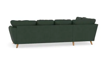 Trend Lyx 4-seters Venstrevendt U-formet Sofa med Divan og Sjeselong i Manchester - Mørkegrønn - Møbler - Sofaer - U-sofa