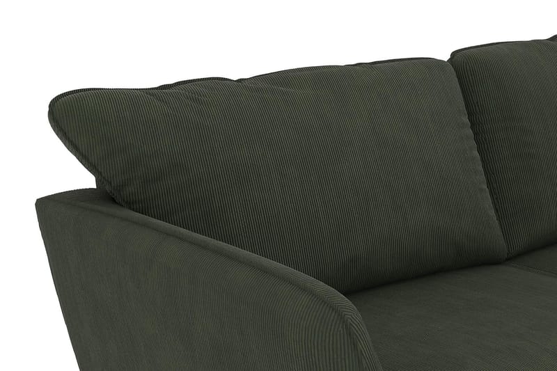 Trend Lyx 4-seters Venstrevendt U-formet Sofa med Divan og Sjeselong i Manchester - Mørkegrønn - Møbler - Sofaer - Sofaer med sjeselong - 4 seters sofa med divan