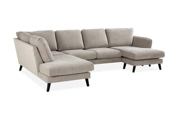 Trend Lyx 4-seters Venstrevendt U-formet Sofa med Divan og Sjeselong i Stoff - Beige - Møbler - Sofaer - U-sofa