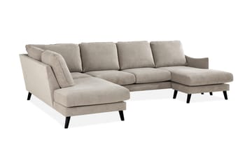 Trend Lyx 4-seters Venstrevendt U-formet Sofa med Divan og Sjeselong i Stoff - Beige - Møbler - Sofaer - U-sofa