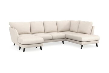 Trend Lyx 4-seters Venstrevendt U-formet Sofa med Divan og Sjeselong i Stoff - Beige - Møbler - Sofaer - U-sofa