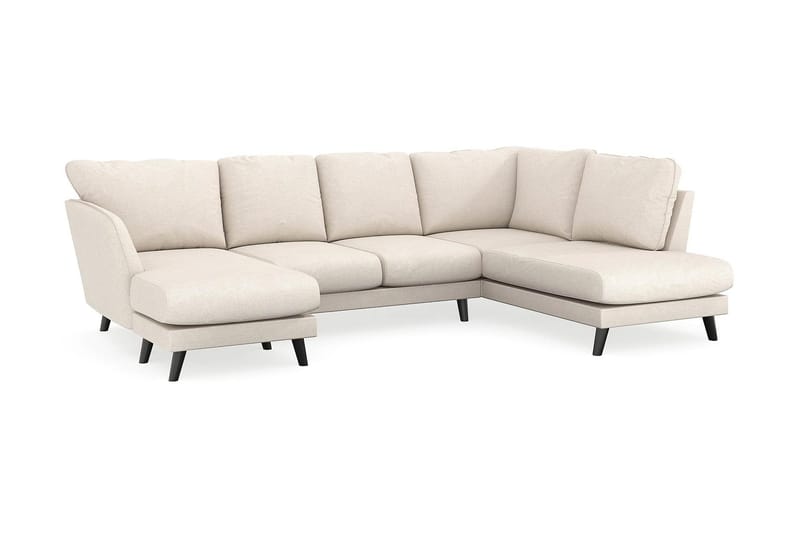 Trend Lyx 4-seters Venstrevendt U-formet Sofa med Divan og Sjeselong i Stoff - Beige - Møbler - Sofaer - U-sofa