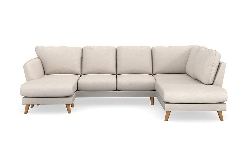 Trend Lyx 4-seters Venstrevendt U-formet Sofa med Divan og Sjeselong i Stoff - Beige - Møbler - Sofaer - U-sofa