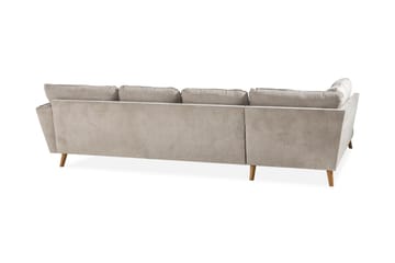 Trend Lyx 4-seters Venstrevendt U-formet Sofa med Divan og Sjeselong i Stoff - Beige - Møbler - Sofaer - U-sofa