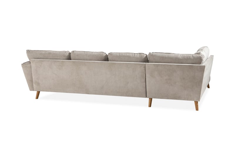 Trend Lyx 4-seters Venstrevendt U-formet Sofa med Divan og Sjeselong i Stoff - Beige - Møbler - Sofaer - U-sofa