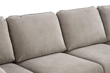 Trend Lyx 4-seters Venstrevendt U-formet Sofa med Divan og Sjeselong i Stoff - Beige - Møbler - Sofaer - U-sofa