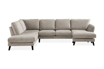 Trend Lyx 4-seters Venstrevendt U-formet Sofa med Divan og Sjeselong i Stoff - Beige - Møbler - Sofaer - U-sofa