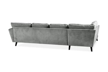 Trend Lyx 4-seters Venstrevendt U-formet Sofa med Divan og Sjeselong i Stoff - Grå - Møbler - Sofaer - U-sofa