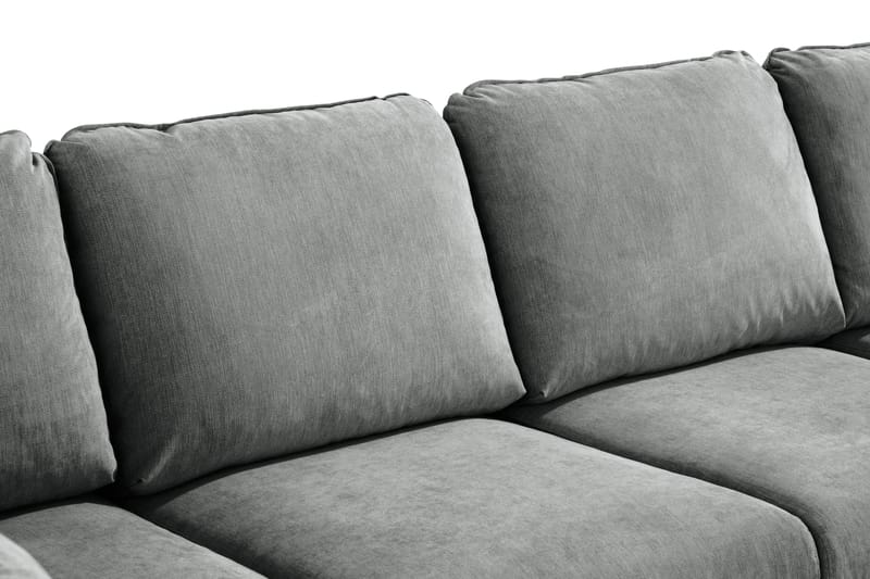 Trend Lyx 4-seters Venstrevendt U-formet Sofa med Divan og Sjeselong i Stoff - Grå - Møbler - Sofaer - U-sofa