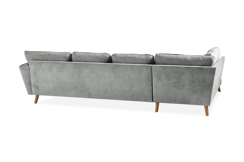 Trend Lyx 4-seters Venstrevendt U-formet Sofa med Divan og Sjeselong i Stoff - Grå - Møbler - Sofaer - U-sofa