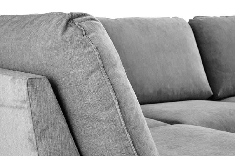 Trend Lyx 4-seters Venstrevendt U-formet Sofa med Divan og Sjeselong i Stoff - Grå - Møbler - Sofaer - U-sofa