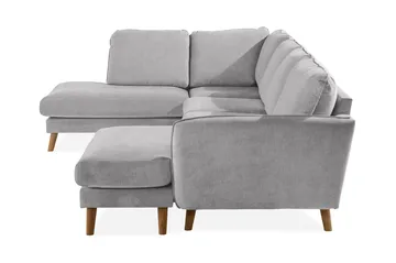 Trend Lyx 4-seters Venstrevendt U-formet Sofa med Divan og Sjeselong i Stoff - Lys grå - Møbler - Sofaer - U-sofa