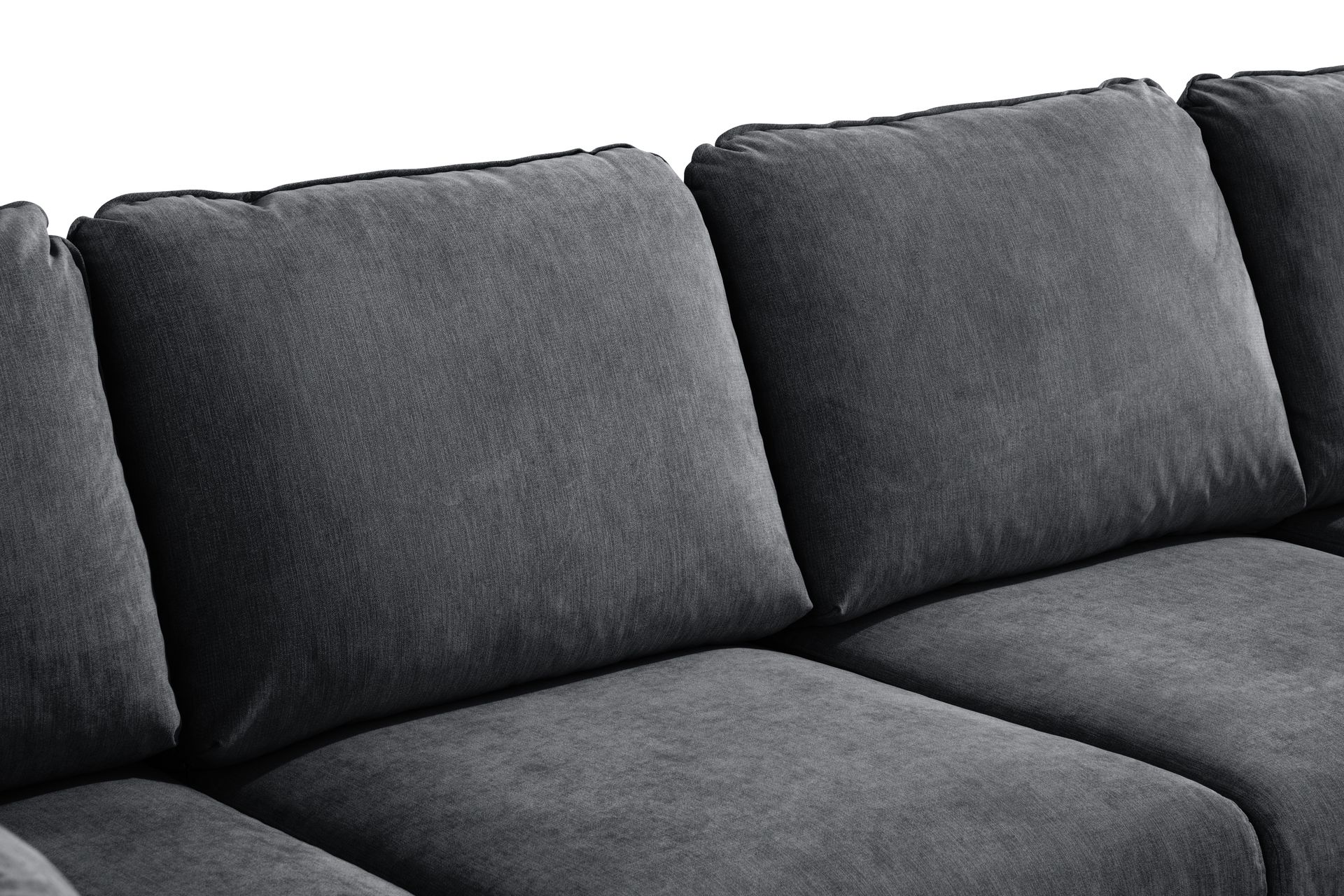 Trend Lyx 4-seters Venstrevendt U-formet Sofa med Divan og Sjeselong i Stoff - Mørk grå - Møbler - Sofaer - U-sofa