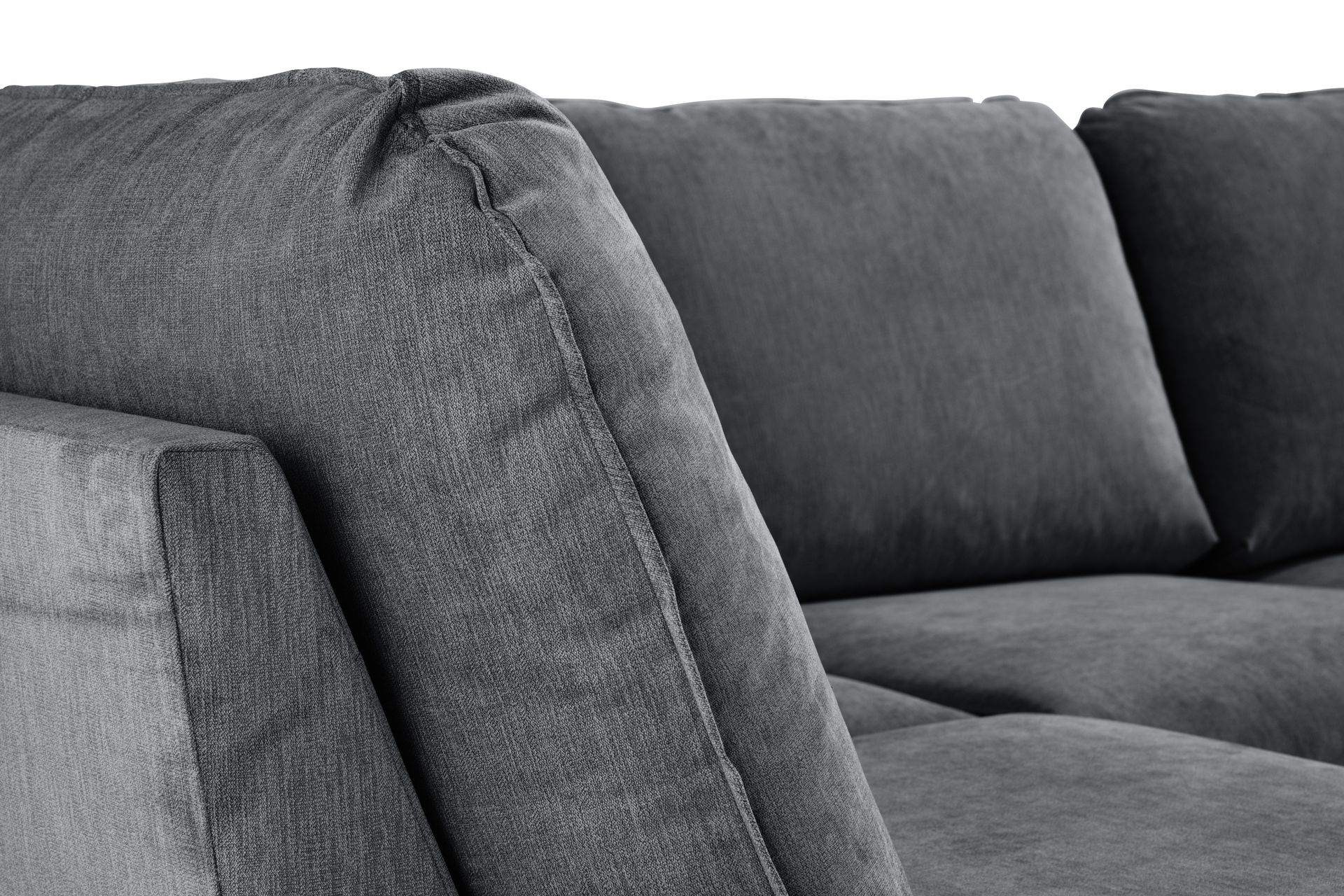 Trend Lyx 4-seters Venstrevendt U-formet Sofa med Divan og Sjeselong i Stoff - Mørk grå - Møbler - Sofaer - U-sofa