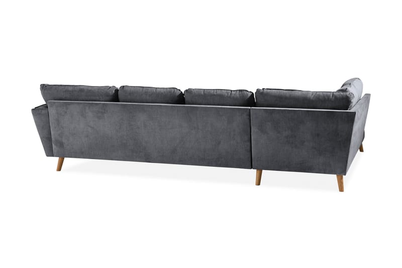 Trend Lyx 4-seters Venstrevendt U-formet Sofa med Divan og Sjeselong i Stoff - Mørk grå - Møbler - Sofaer - U-sofa